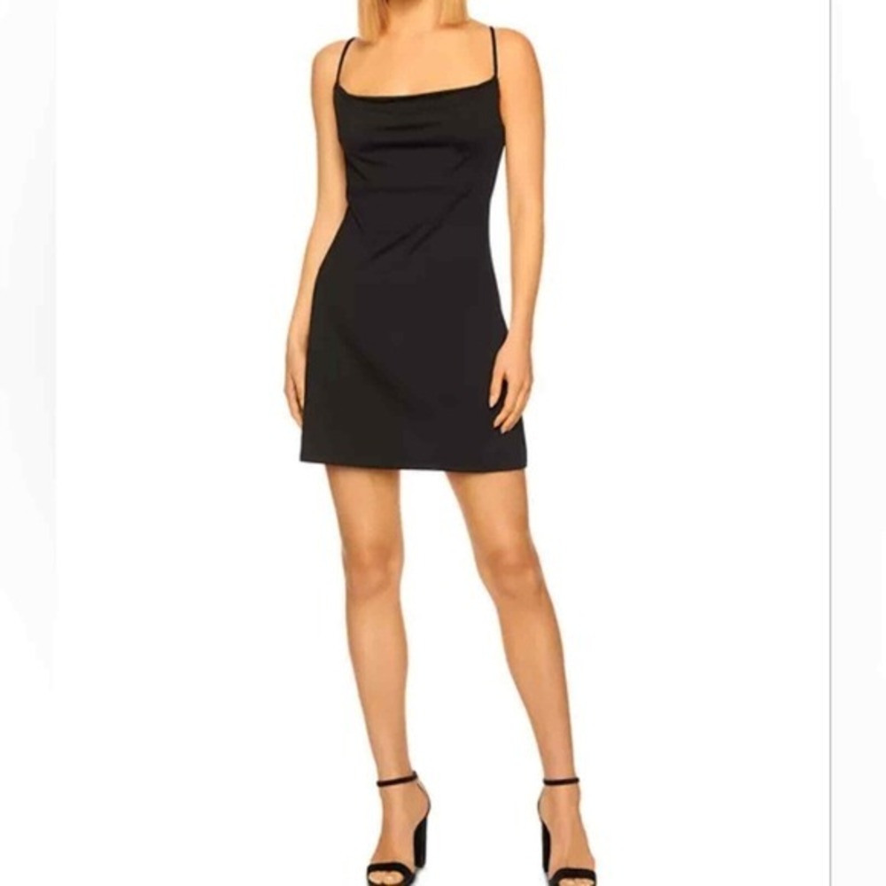 NWT Susana Monaco Black cowl neck Mini Slip Dress size Small